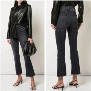 Mother The Hustler Ankle Fray Jeans Sharing Secrets Faded Black Wash size 26